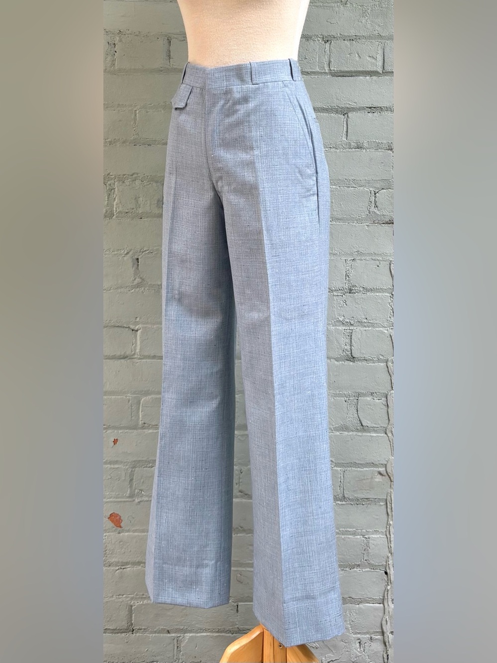 Vintage Light Blue Wide-Leg Trousers - Picture 4 of 10